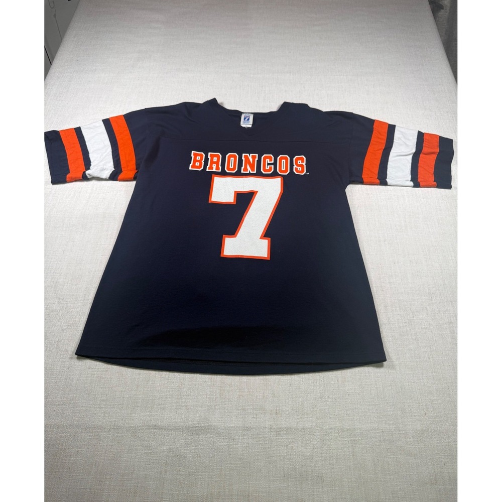 Vintage Logo 7 Denver Broncos John Elway 7 Jersey Navy Blue XL Made in USA